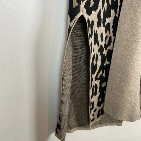 Lane Bryant Cotton Blend Leopard Print Sleeveless Open Cardigan women 14/16 - Picture 3 of 9